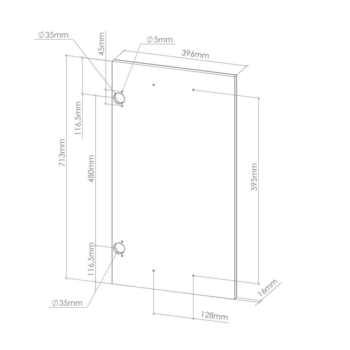 KÜCHENFRONT R-Line Weiß Hochglanz 39.6 x 71.3 cm Möbelfront für den Eckunterschrank - Weiß Hochglanz, Holzwerkstoff (39.6/71.3/1.6cm) - Vicco