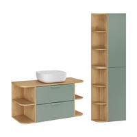 BADMÖBEL 100.4cm Oria 2er-Set Grün - Grün, Holzwerkstoff (100.4/50/45.8cm) - Petits-meubles