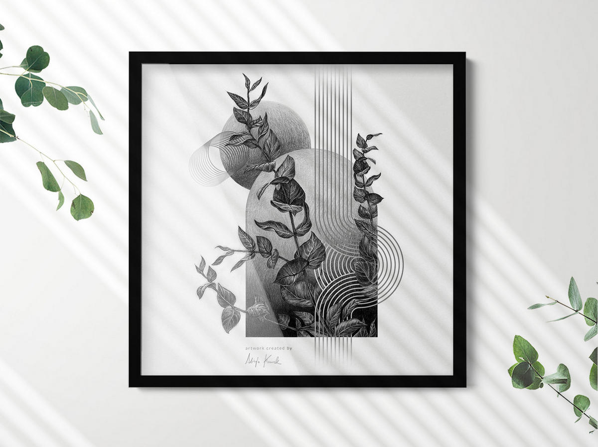 BILDERRAHMEN - Schwarz, Kunststoff (50/50/1.5cm) - Wallfluent