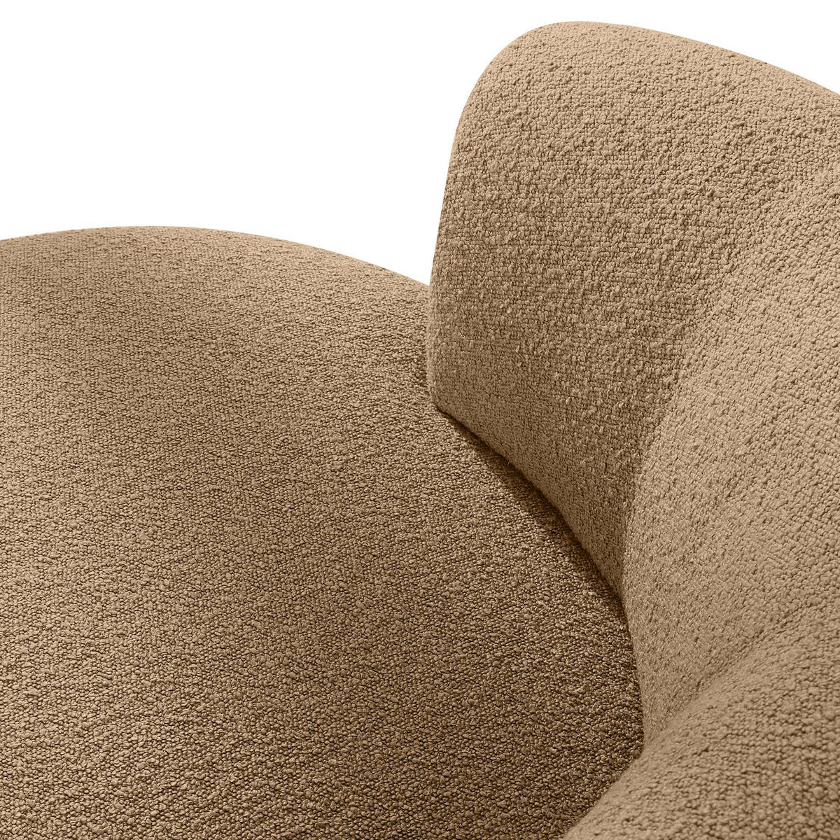 DREHSESSEL VIRA, Dunkelbeige, Bouclé - Schwarz/Braun, Holz/Holzwerkstoff (105/76/100cm) - KONSIMO®