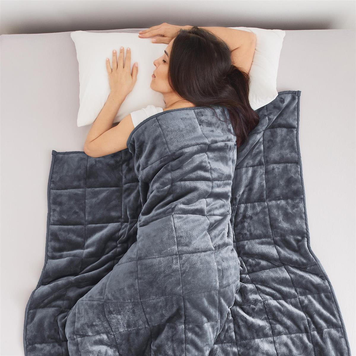 GEWICHTSDECKE 135x200 cm - Entspannungsdecke 6 kg - Anti Stress und Therapiedecke - Öko Tex - beschwerte Kuscheldecke mit Glasperlenfüllung - Anthrazit, Textil (135/200cm) - Bestlivings