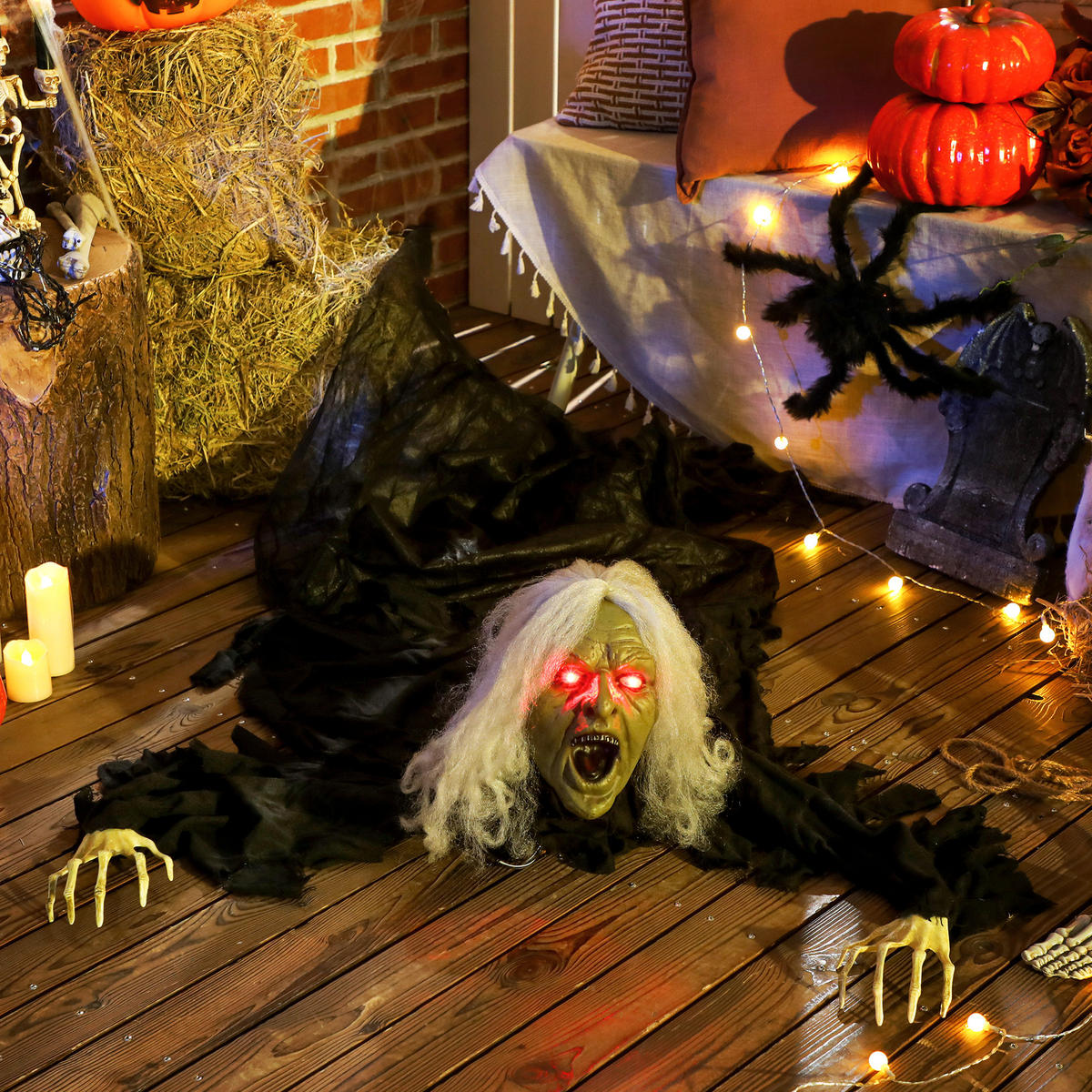 HALLOWEEN-DEKORATION Schwarz 80.0/18.0/183.0cm - Schwarz, Textil (18/183/80cm)