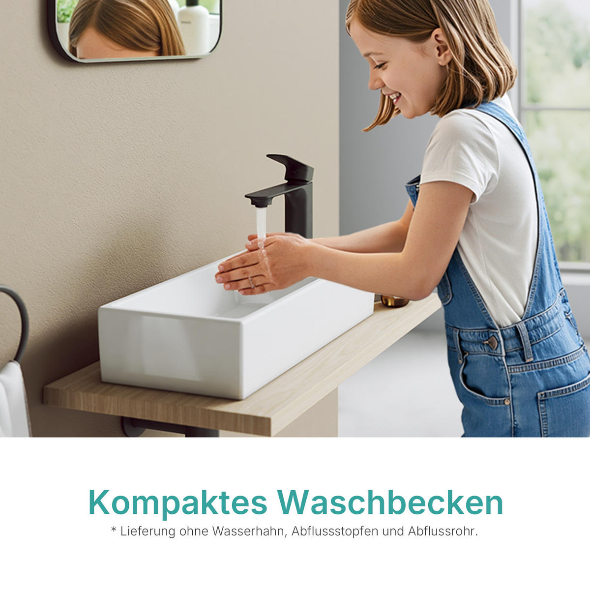 WASCHBECKEN Keramik Aufsatzbecken 41 / 22 / 10 cm - Weiß, Keramik (22/10/41cm) - EMKE