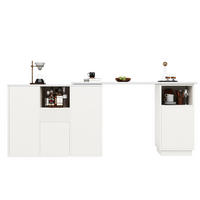 BARTISCH 360° drehbar L-förmig 210 x 30 x 100,9 cm Weiß - Weiß, Holz (30/100.9/210cm) - Beauniv