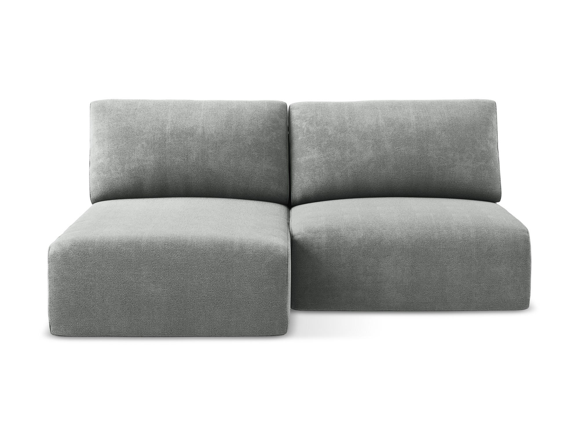 ECKSOFA mit Schlaffunktion links Chenille Stoff Grau - Blau/Schwarz, Kunststoff/Textil (149/210cm) - Makamii