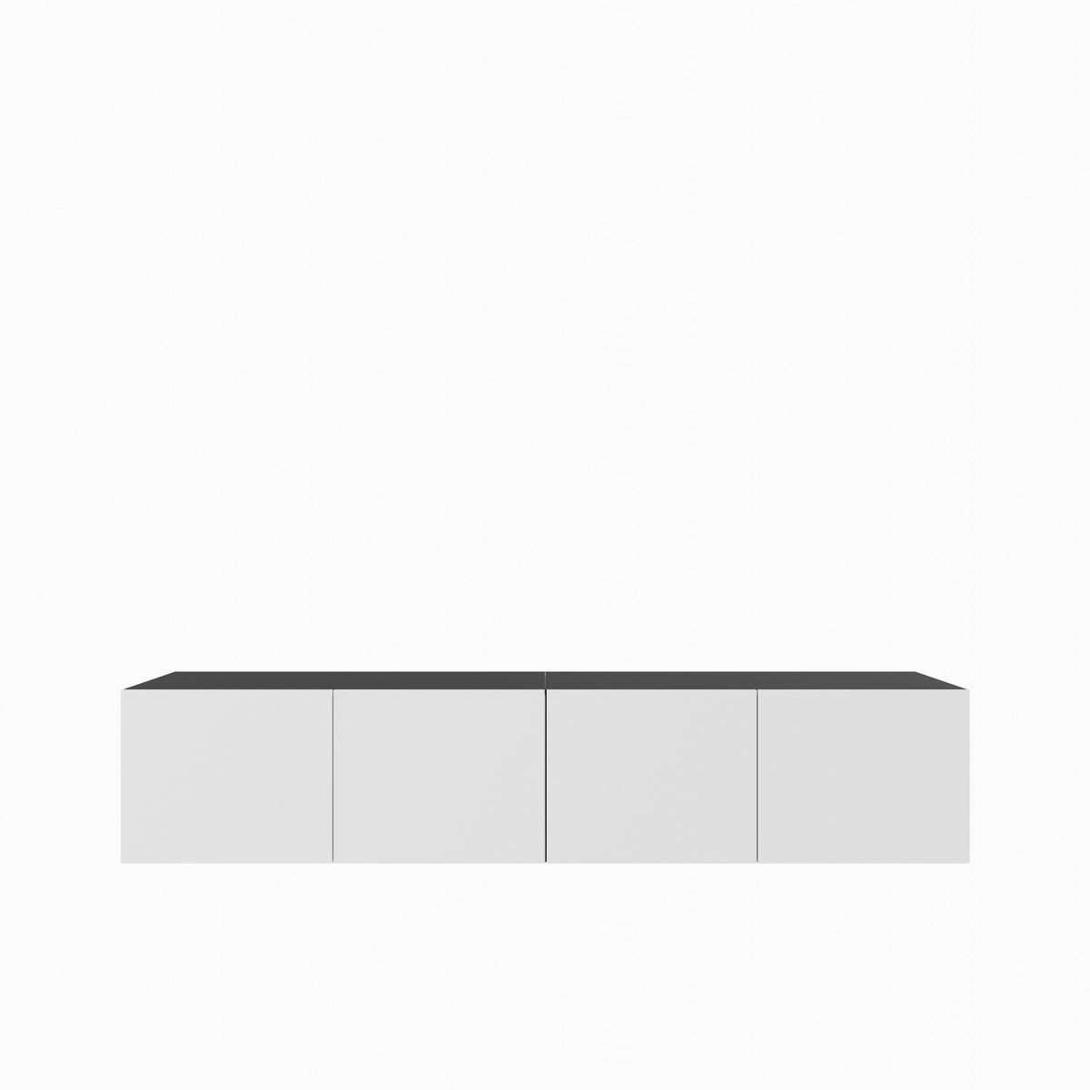 TV-SCHRANK Leo 200 cm (2x100) viertürig, schwarz, weiß - Schwarz/Weiß, Kunststoff (200/40/41cm) - Margaret Hadas24