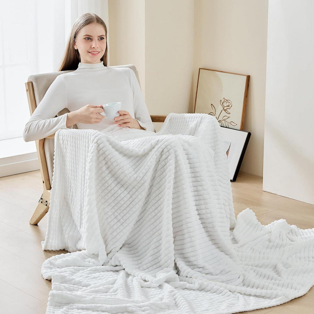 KUSCHELDECKE 200 x 230 cm - Weiß, Textil (200/230cm)