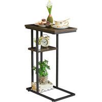 BEISTELLTISCH C-Form Graubraun 40 x 26 x 61.5 cm - Braun, Metall (40/26/61.5cm)