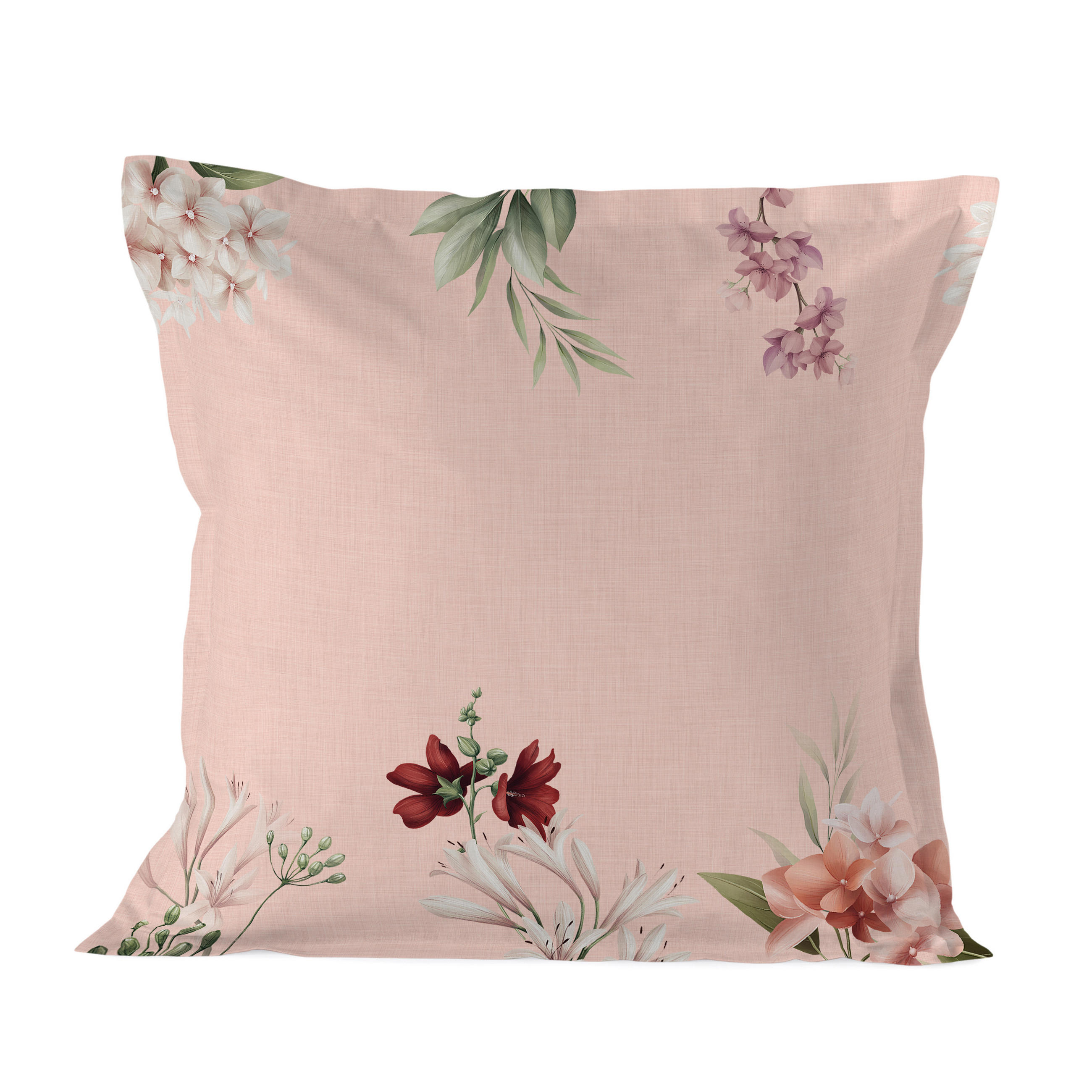 KISSENBEZUG summer floral 80x80 cm mehrfarbig - Multicolor, Textil (80/80cm) - Happy Friday