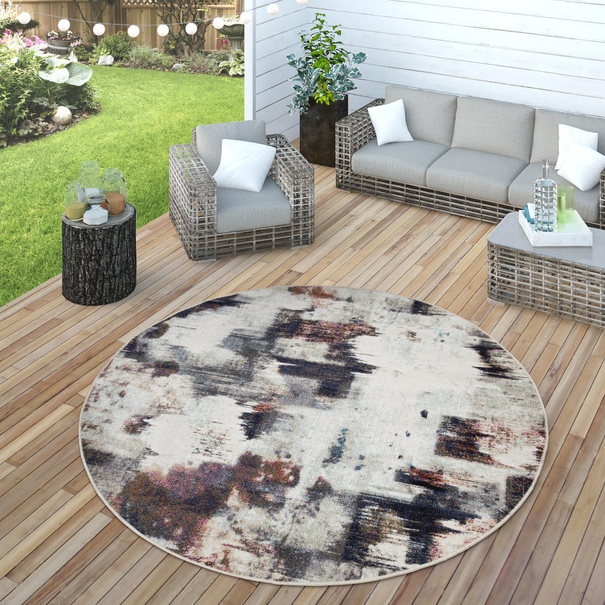 OUTDOORTEPPICH 200/200 cm Artigo 443 - Creme, Textil (200/200cm) - Paco Home