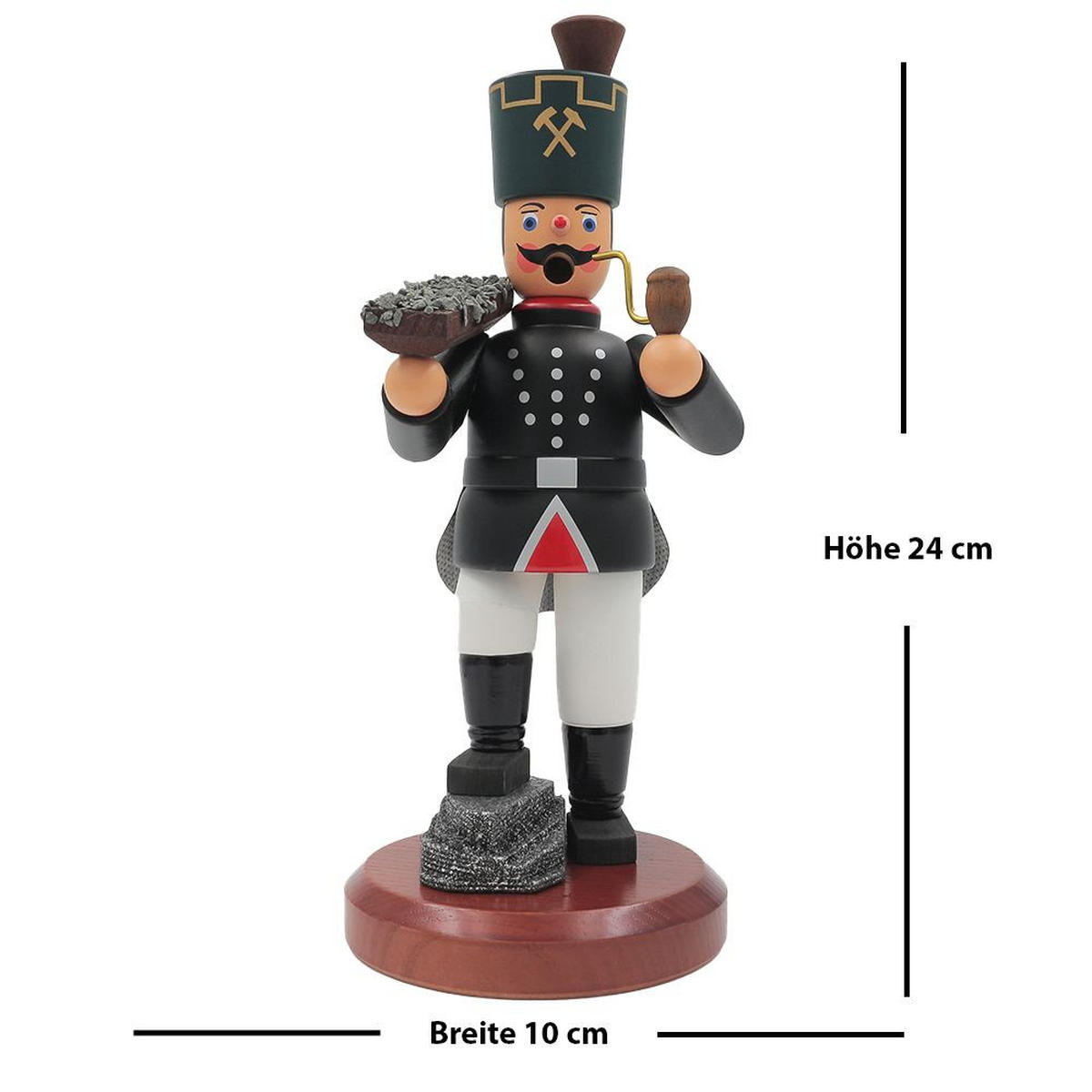 RÄUCHERMANN Bergmann mit Erzbrett 22 cm - Schwarz, Holz (10/22/10cm)
