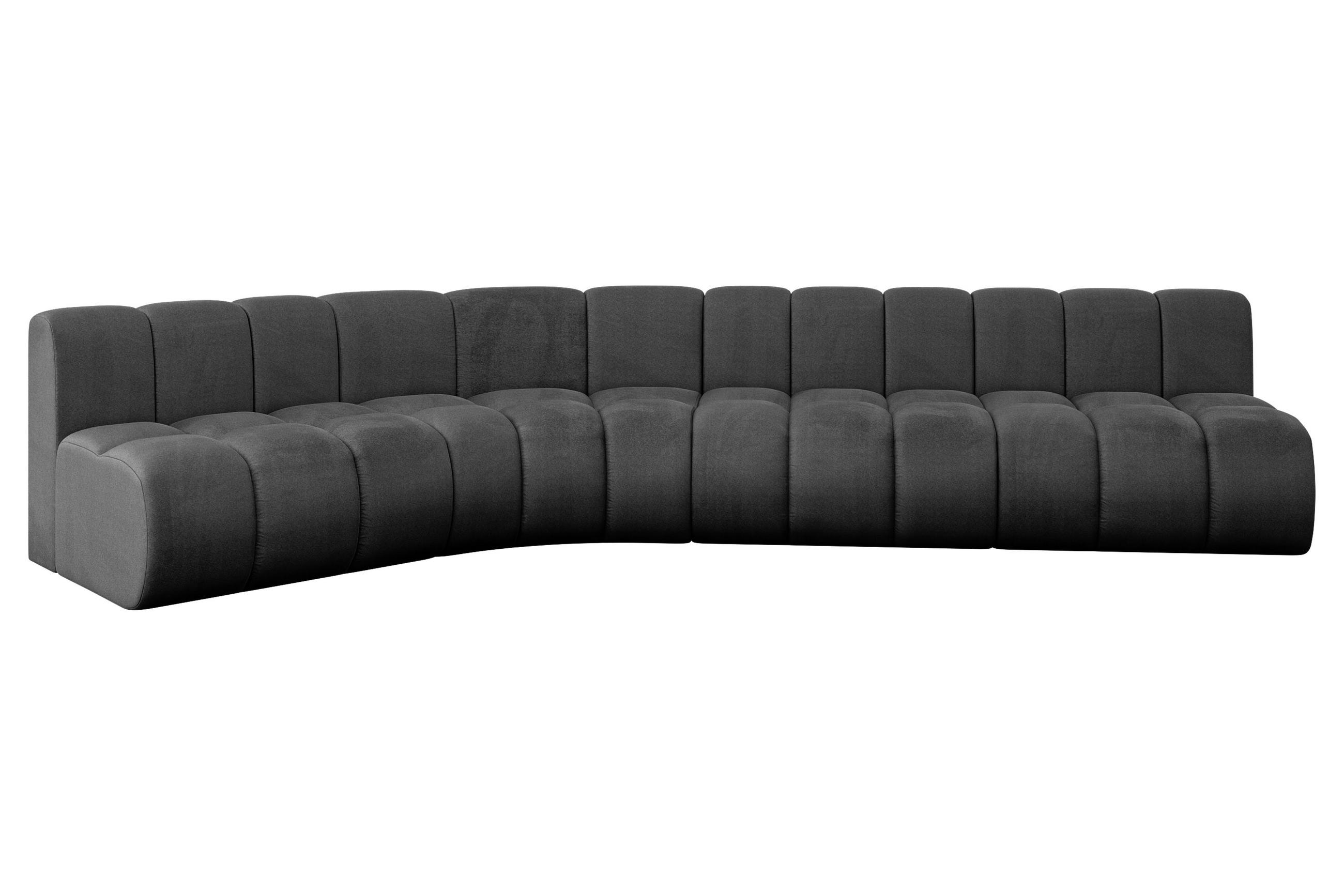 ECKSOFA modulares Sofa Montra-L2 - 381x174x70 cm Schwarz - Schwarz, Holzwerkstoff/Textil (381/174cm) - ALTDECOR
