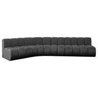 ECKSOFA modulares Sofa Montra-L2 - 381x174x70 cm Schwarz - Schwarz, Holzwerkstoff/Textil (381/174cm) - ALTDECOR