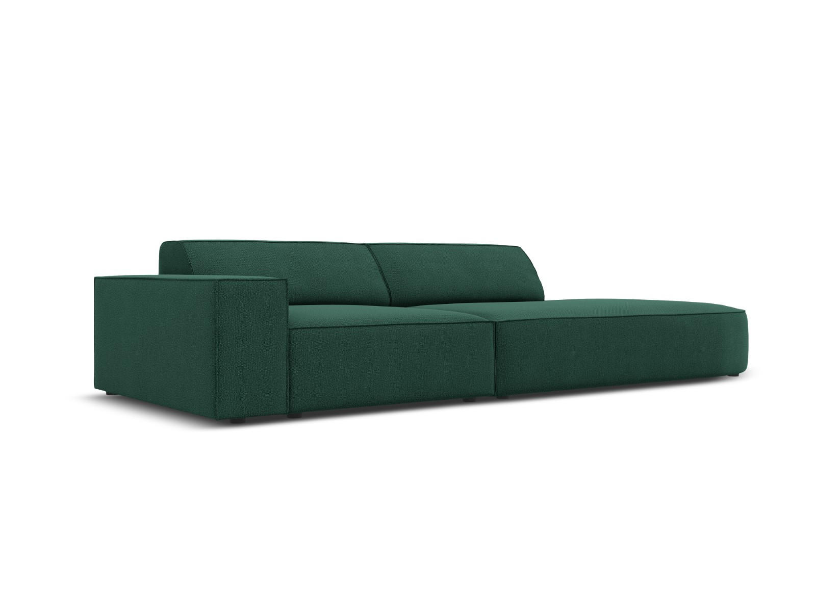 RECHTES-SOFA Jodie aus strukturiertem Stoff grün 3 Sitzplätze - Grün, Textil (102/70/262cm) - Micadoni