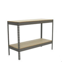 SCHWERLASTREGAL Wood Beast Two HxBxT 90 x 120 x 45 cm 2 Ebenen Fachlast 600 kg Grau - Grau, Metall (120/90/45cm) - PROREGAL