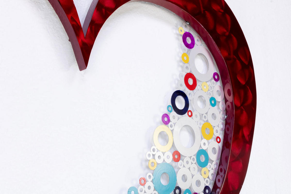 WANDDEKO Rot 100/91 cm - Rot, Metall (4.81/91/3cm) - KUNSTLOFT