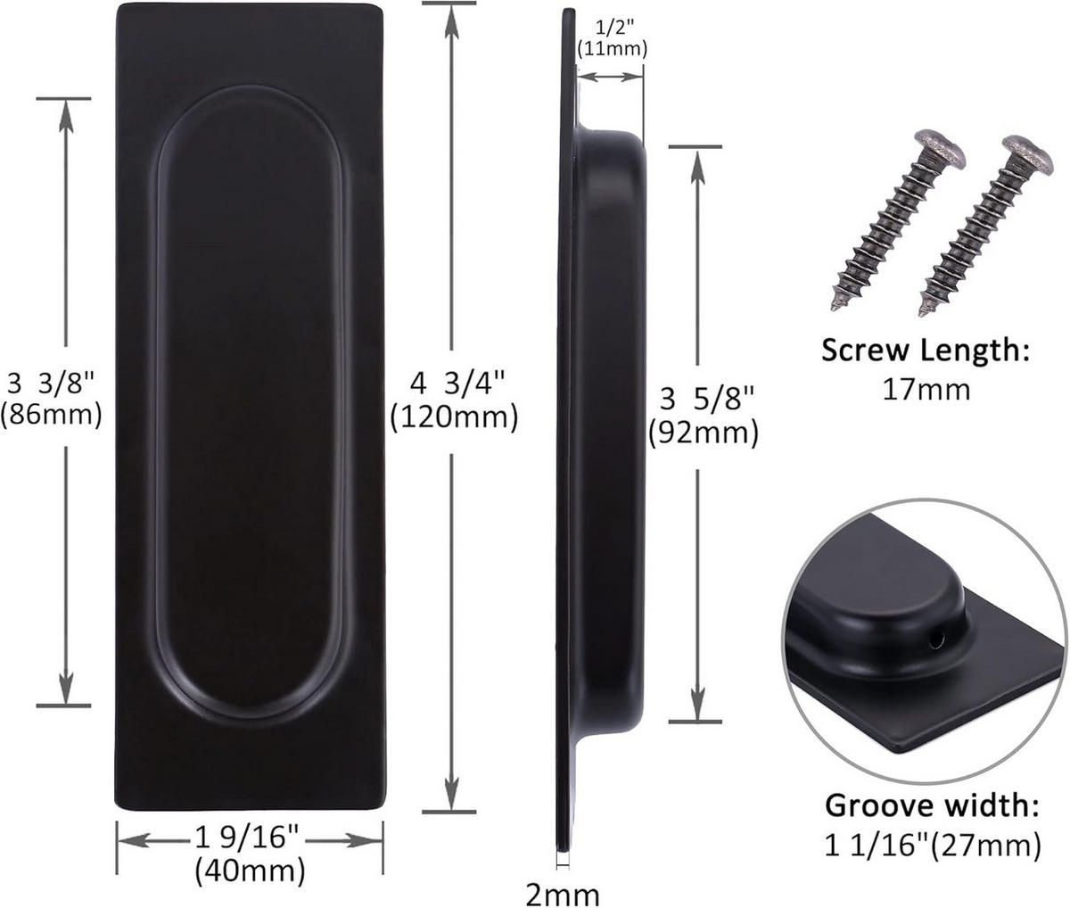 SCHRANKKNOPF 1er-Set Aluminium - Schwarz, Metall (0.86/1.2/14cm)