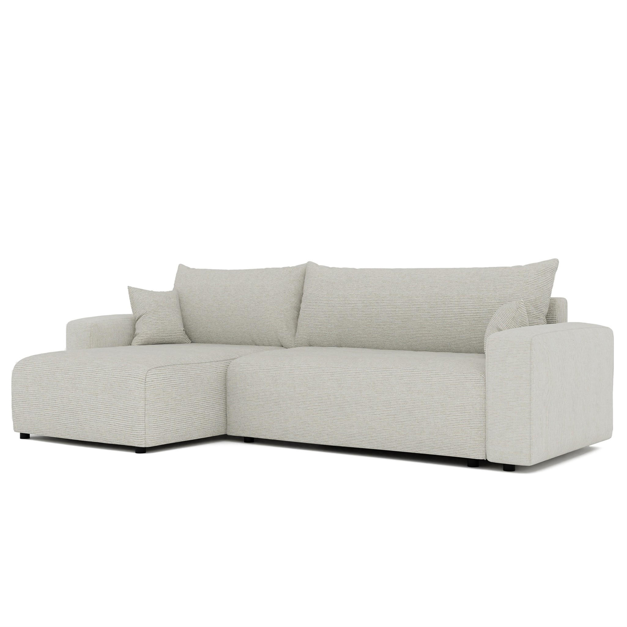 ECKSOFA Luna Max Mit Schlaffunktion - Creme, Holzwerkstoff/Textil (278/145cm) - Fun Möbel