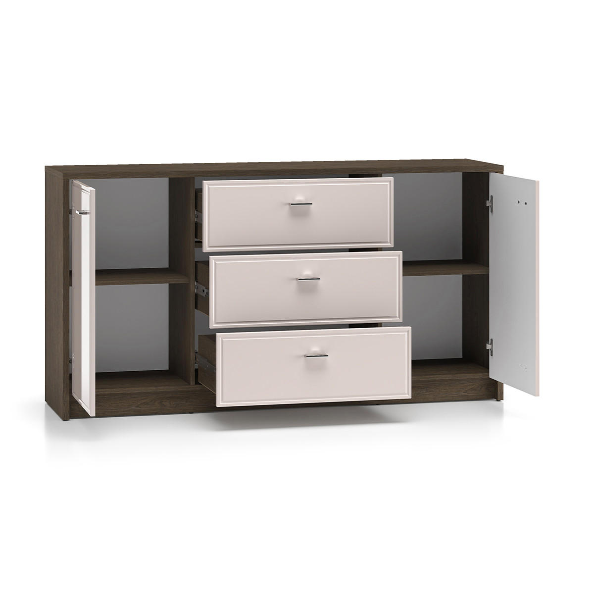 SIDEBOARD Kaius Kaschmir und Dunkles Holz - Beige, Holzwerkstoff (160/84.9/40cm) - Petits-meubles