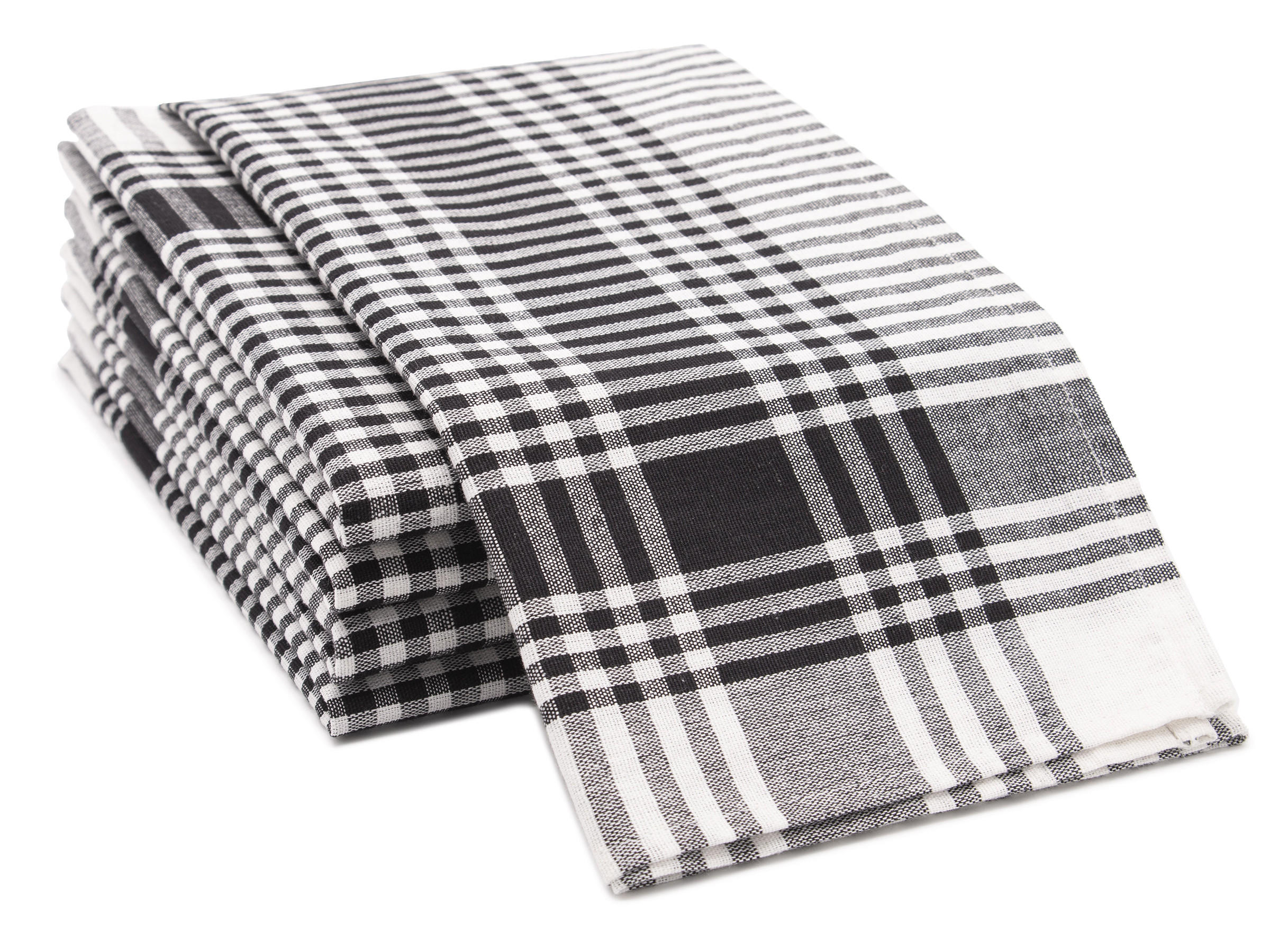 GESCHIRRTÜCHER, 5er-Set, 50x70 cm, 100% Baumwolle, Schwarz - Schwarz, Textil (50/70cm) - Zollner
