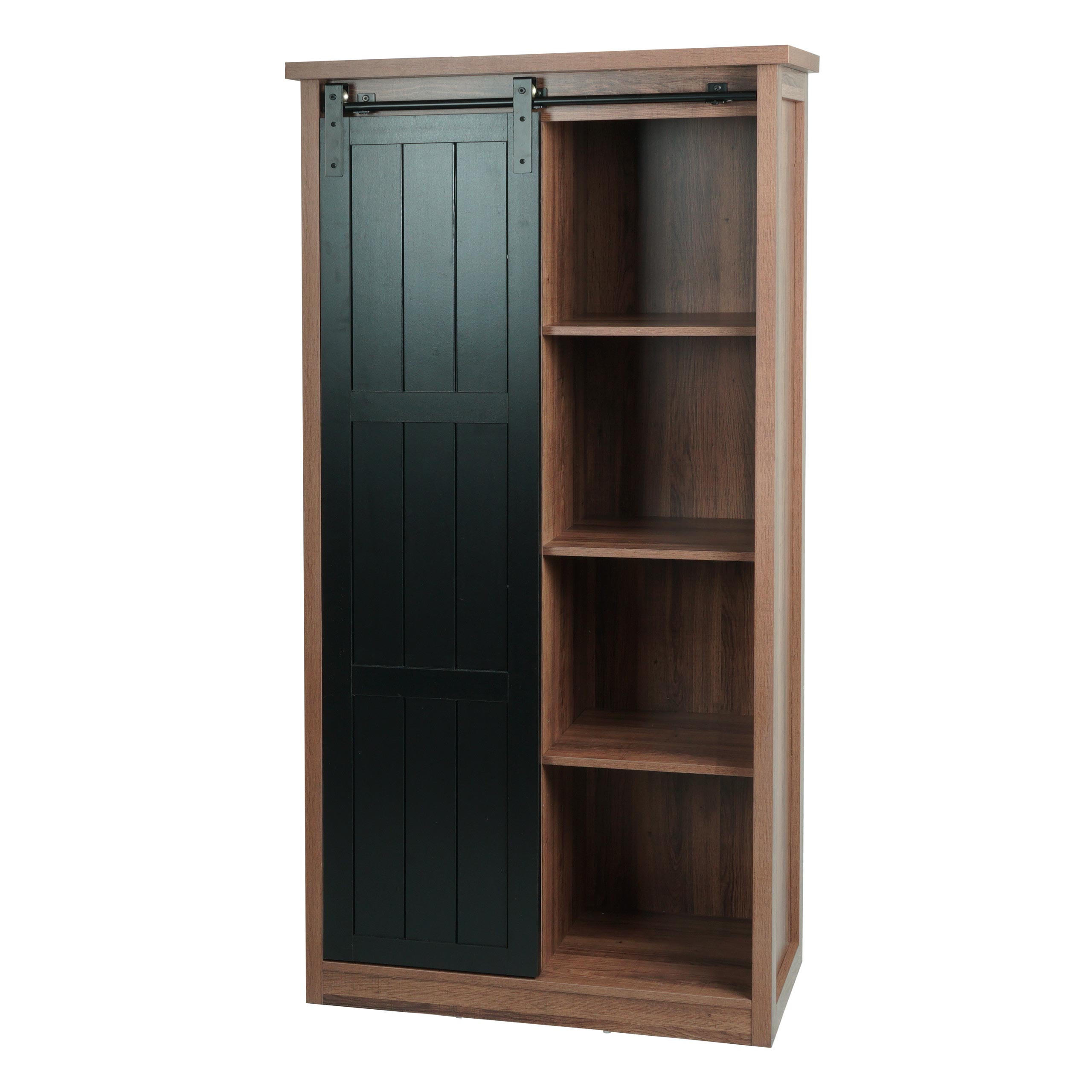 SCHRANK Braun, Schwarz - Schwarz/Braun, Holz (76/163/38cm) - MCW