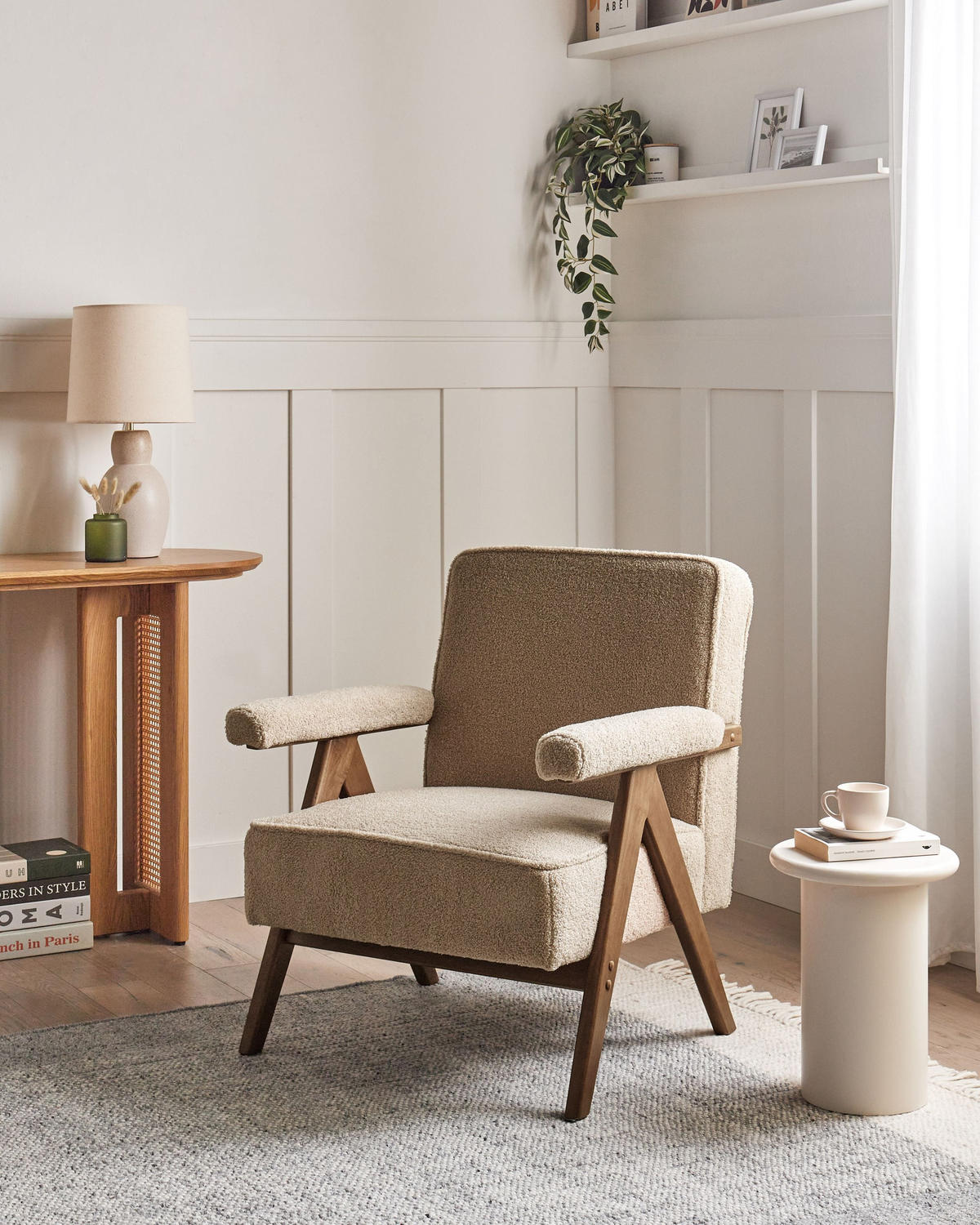 SESSEL Beige Evje - Sandfarben/Braun, Textil (70/81/72cm) - Beliani