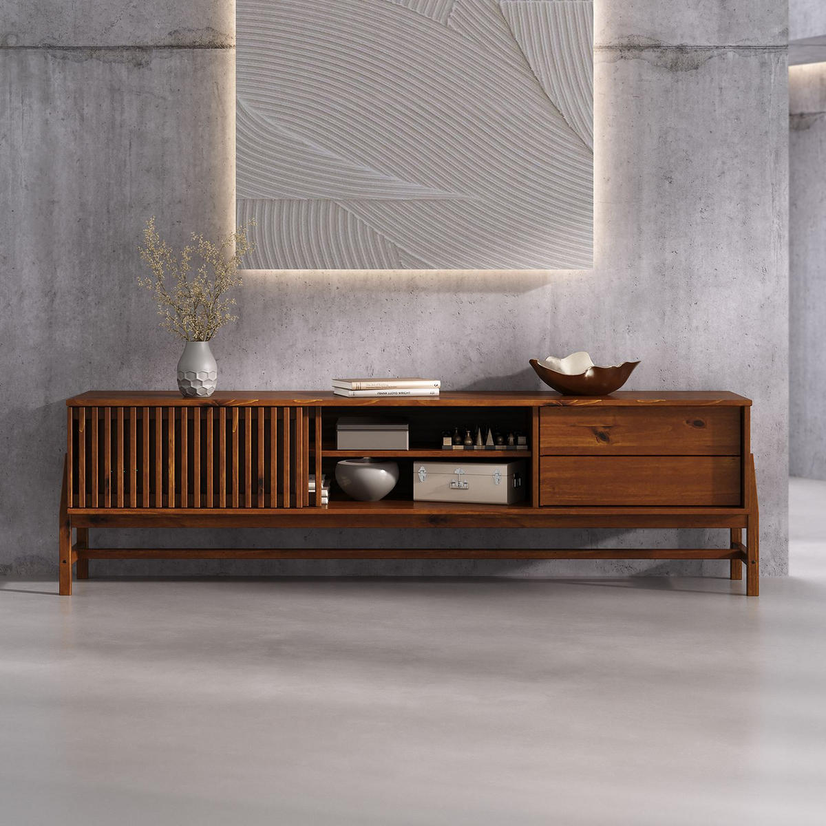 LOWBOARD ADAMO Kastanie - Kastanienfarben, Holz (180/52/41cm) - IDIMEX