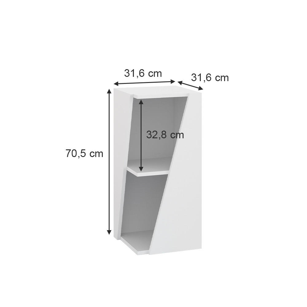 Thumbnail - Vicco Midischrank, Weiß, Weiß, Holzwerkstoff, 2 Fächer, Quadratisch, 31.6x70.5x31.6 cm, Badezimmer, Badezimmerschränke, ...
