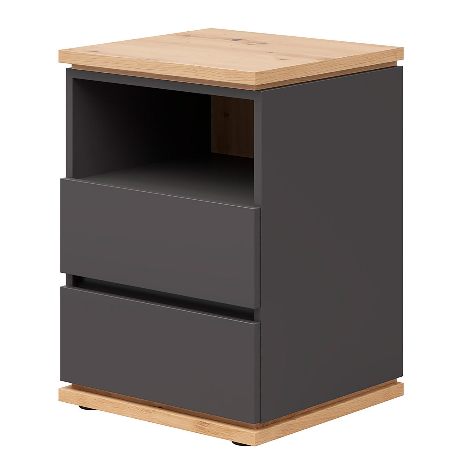 NACHTKOMMODE - Graphitfarben, Holzwerkstoff (45/63/42cm) - home24