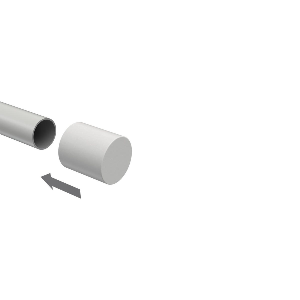 ENDSTÜCKE FÜR GARDINENSTANGEN 20 mm Ø, Feta Weiß, Packung 2 Stück - Weiß, Holz (3.1/2.7/2.7cm) - INTERDECO