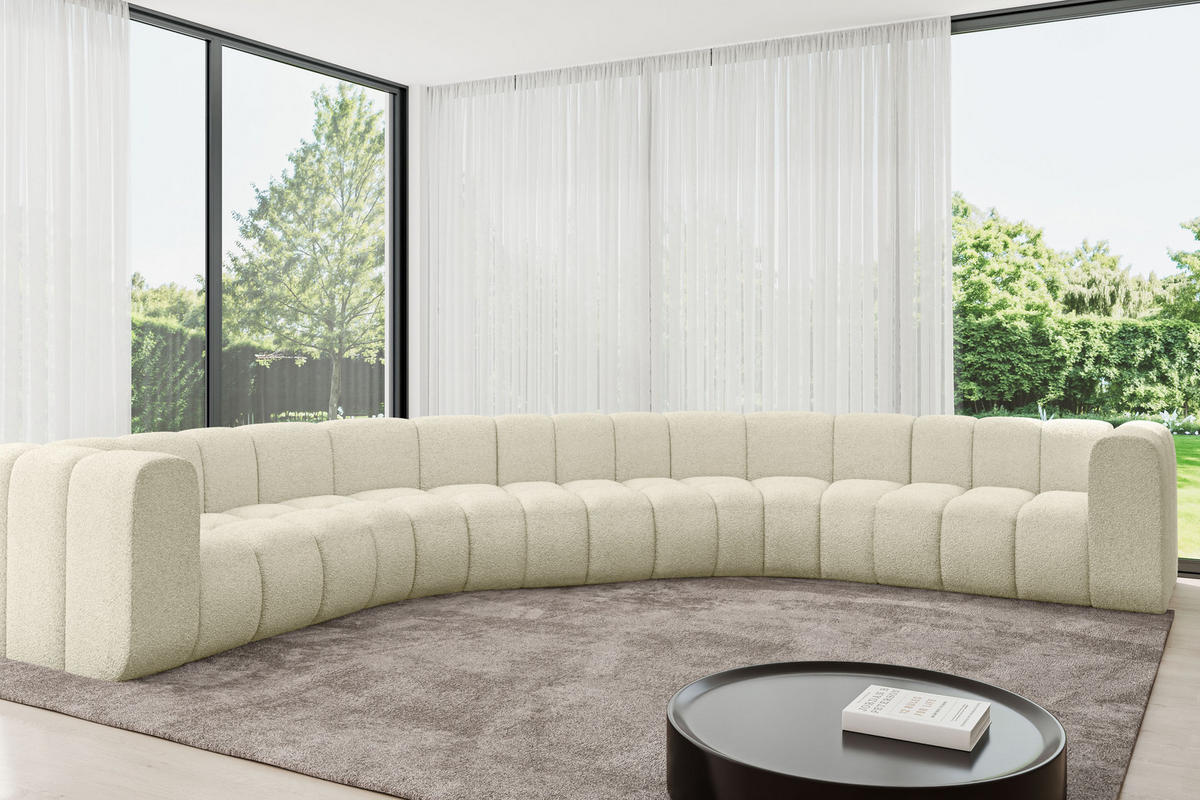 WOHNLANDSCHAFT modulares Sofa Lazro-U1 - 373x373x70 cm Beige - Beige, Holzwerkstoff/Textil (373/70/373cm) - ALTDECOR