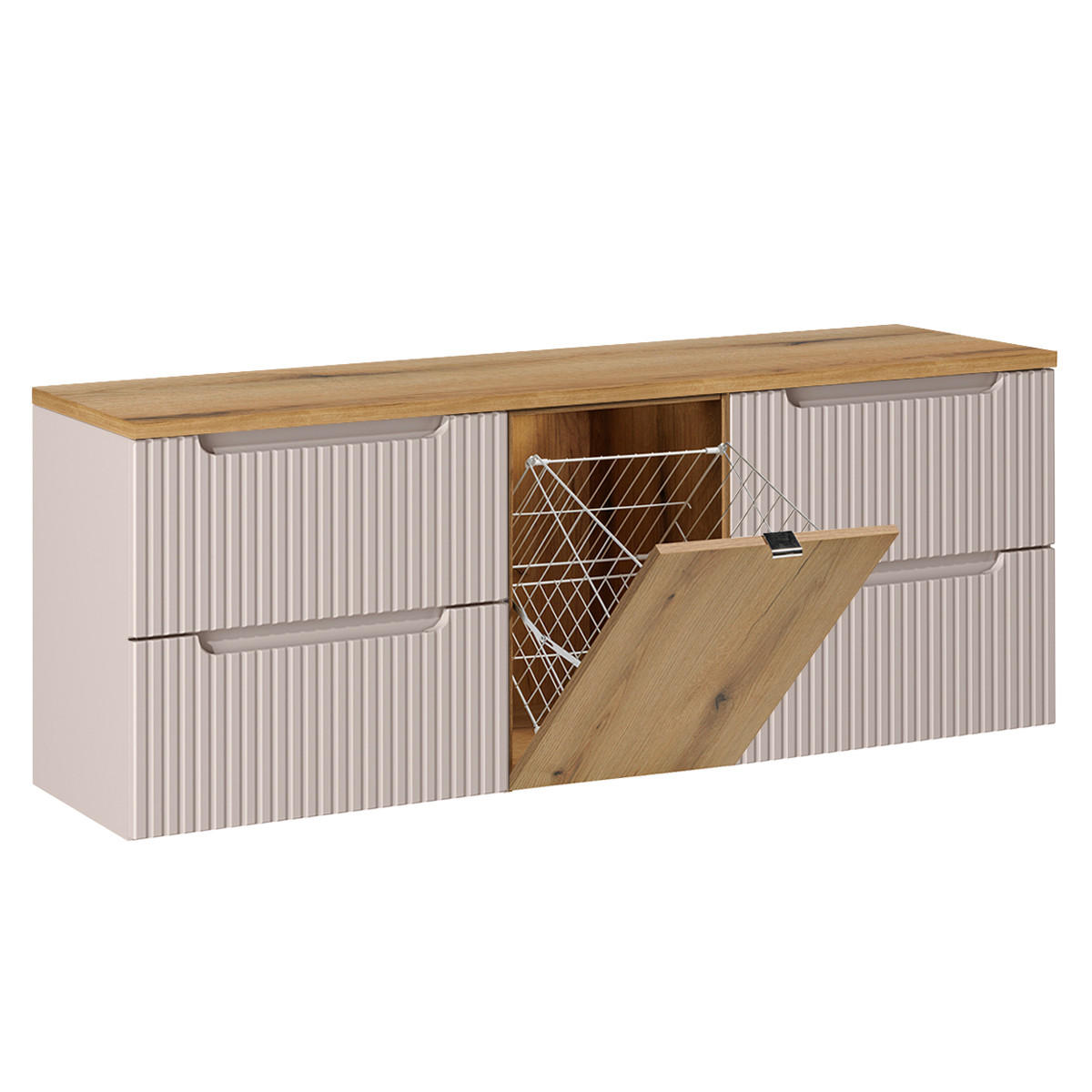WASCHTISCHUNTERSCHRANK 160.4cm Riva Kaschmir - Beige, Holzwerkstoff (160.4/59.5/40cm) - Petits-meubles