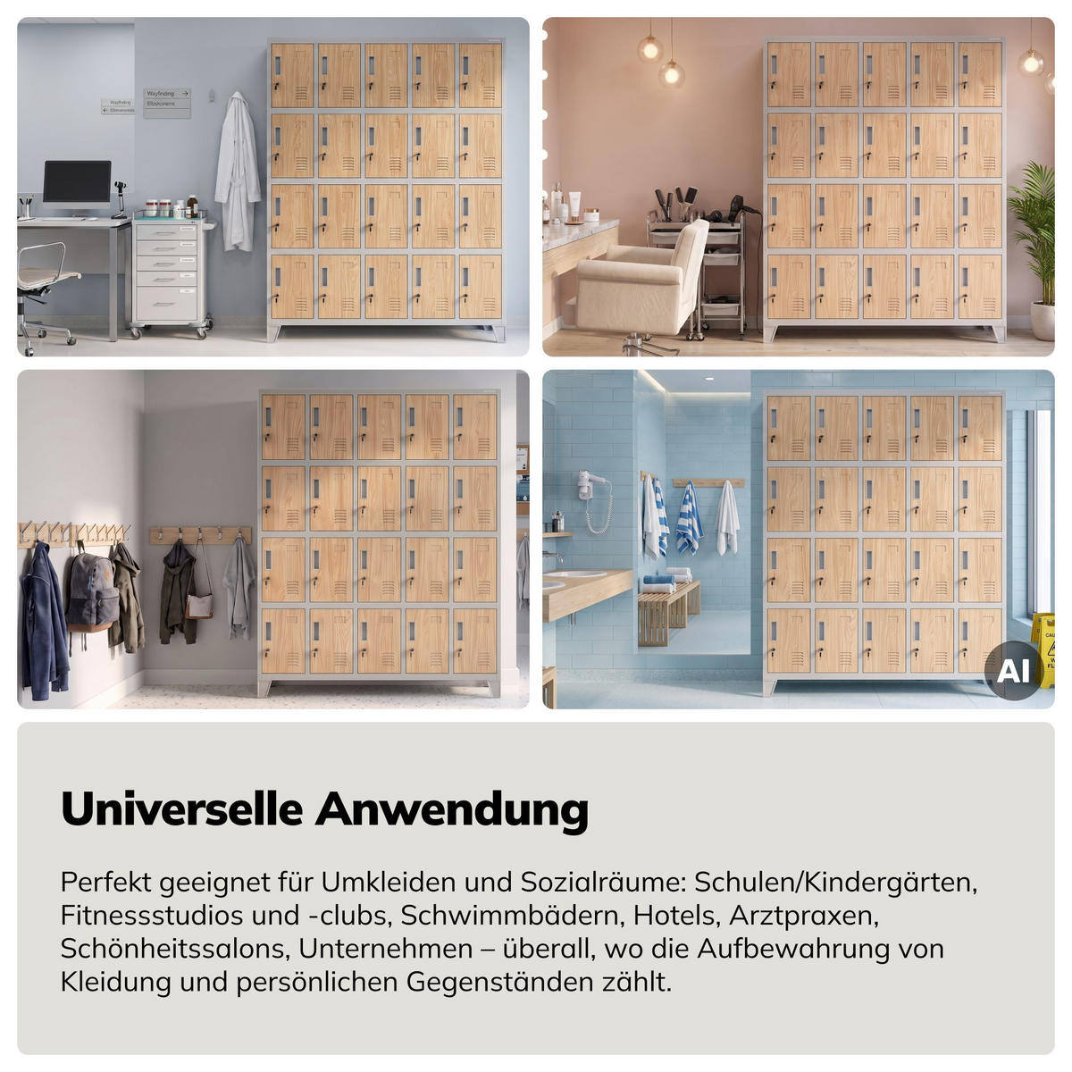 ARBEITSSCHUTZ-SPINDSCHRANK ROBERT 172x136x45 cm - Grau/Sonoma Eiche, Metall (136/172/45cm) - Jan Nowak