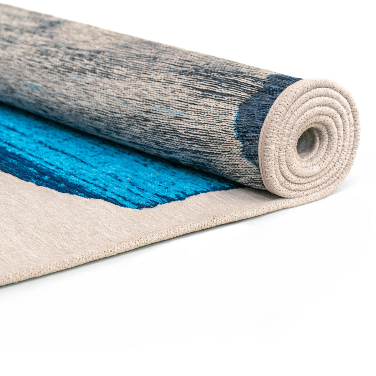 TEPPICH Diva Blue Craft Brush 240/340 cm - Blau, Kunststoff/Textil (240/340cm) - Louis De Poortere