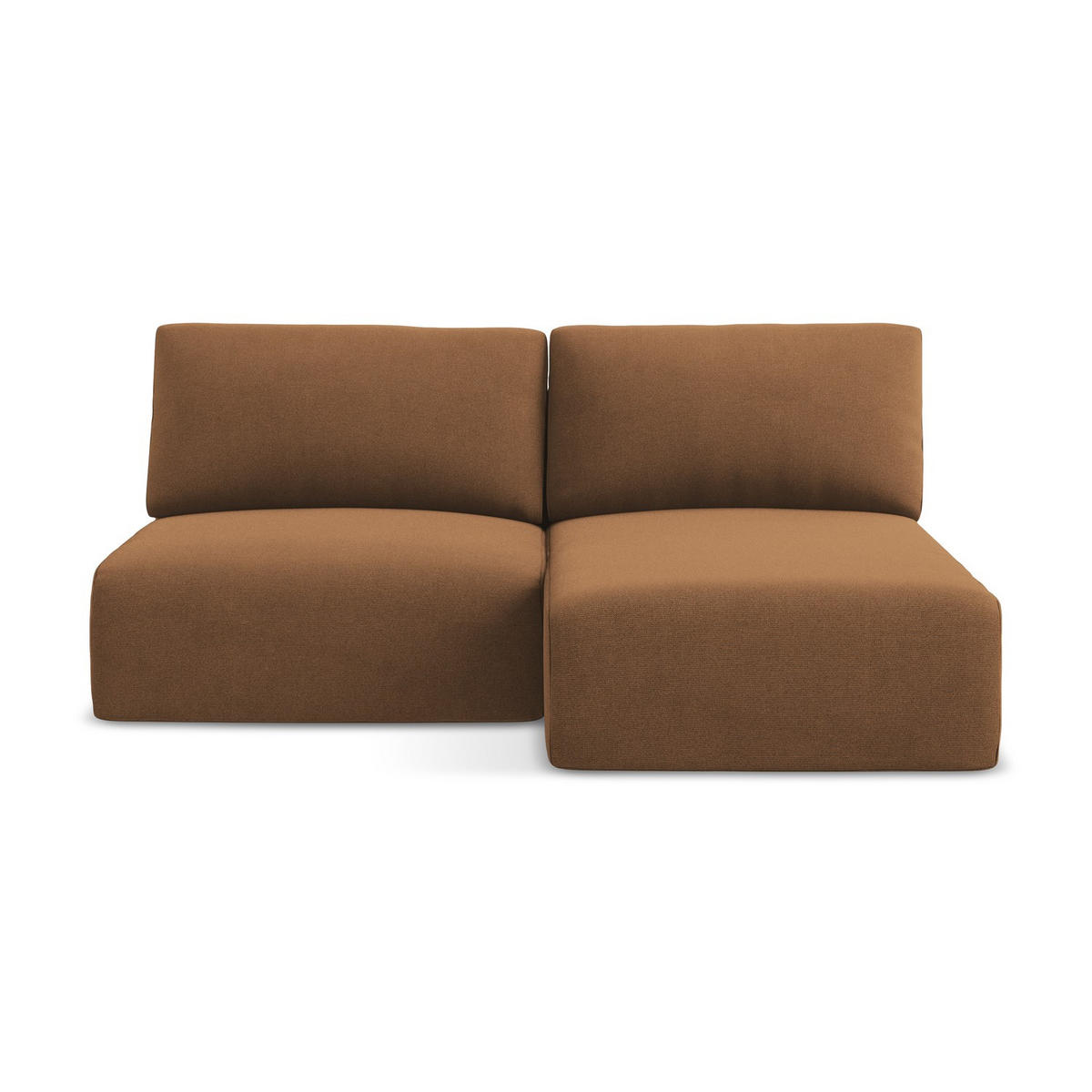 ECKSOFA mit Schlaffunktion rechts Strukturstoff Stoff Orange - Beige/Terracotta, Kunststoff/Textil (210/149cm) - LaMiaSofa