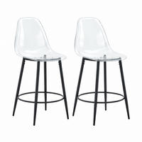 BARHOCKER 2er-Set 66 cm Transparent Schwarz - Schwarz, Metall (48.5/102/48.5cm) - Meubliv