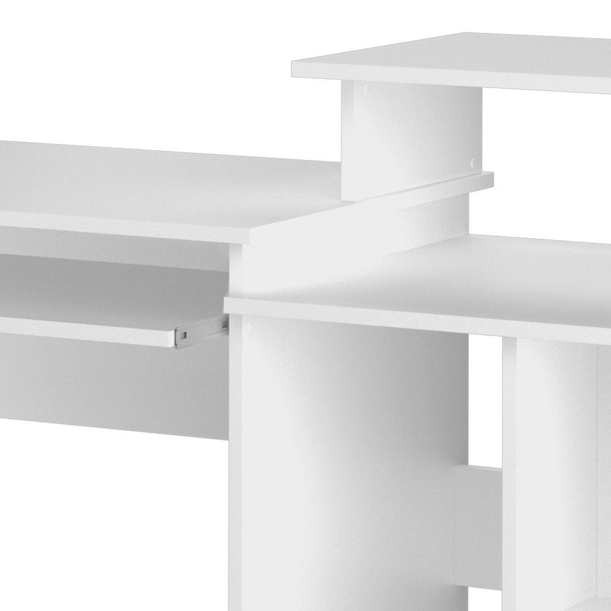 SCHREIBTISCH Jan Weiß 130 x 55 cm - Weiß, Holzwerkstoff (55/130/87cm) - Vicco