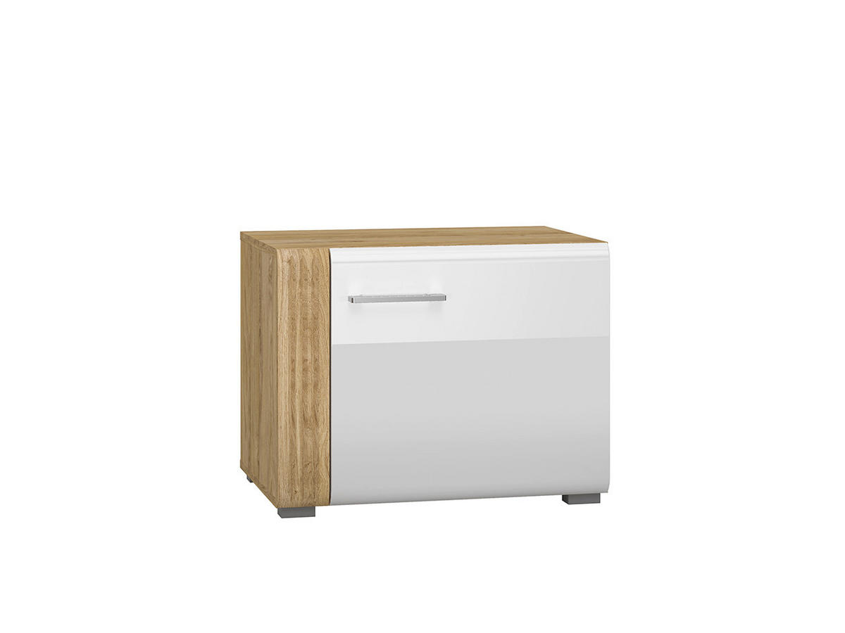 LOWBOARD – 210 cm – Adagio – Weiß / Eichefarben – TV-GEN0396 - Eichefarben/Weiß, Holzwerkstoff (210/47/42cm) - hi-markt