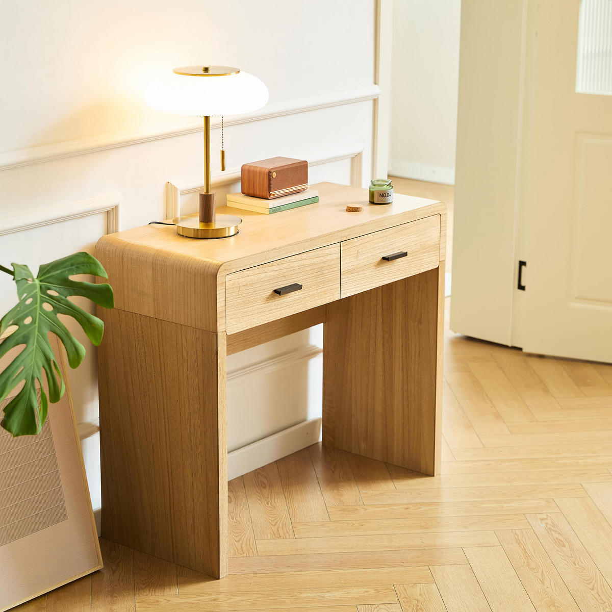 KONSOLENTISCH Rund Braun 90 x 39 x 79 cm - Braun, Holz (39/90/79cm) - Nordlys