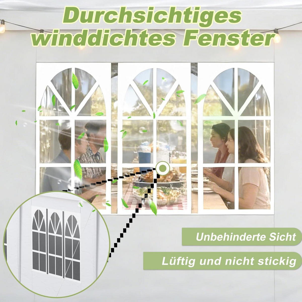 GARTENPAVILLON 3 x 6 m Weiß Wasserdicht mit 6 Seitenwänden - Weiß, Kunststoff (300/250/600cm)