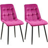 STUHL 2er Set Samt Lila - Lila/Schwarz, Textil/Metall (47/89/61cm) - CLP