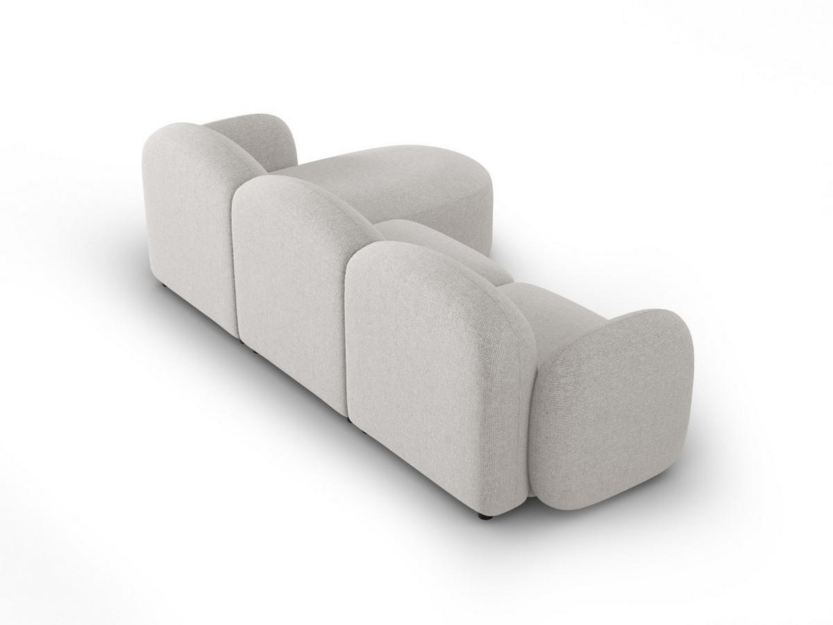 ECKSOFA links Blair aus Chenille-Stoff silber meliert 4 Sitzplätze - Silberfarben, Textil (155/272cm) - Micadoni