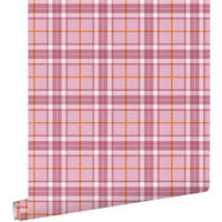 TAPETE Karomuster 50 x 900 cm - Lila, Papier (50/0.1cm) - ESTAhome