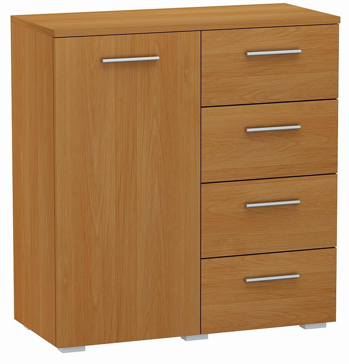 KOMMODE Helena 1D4S Erle 80/35/84,5 cm - Erlefarben, Holzwerkstoff (80/84.5/35cm) - Matkam Möbel