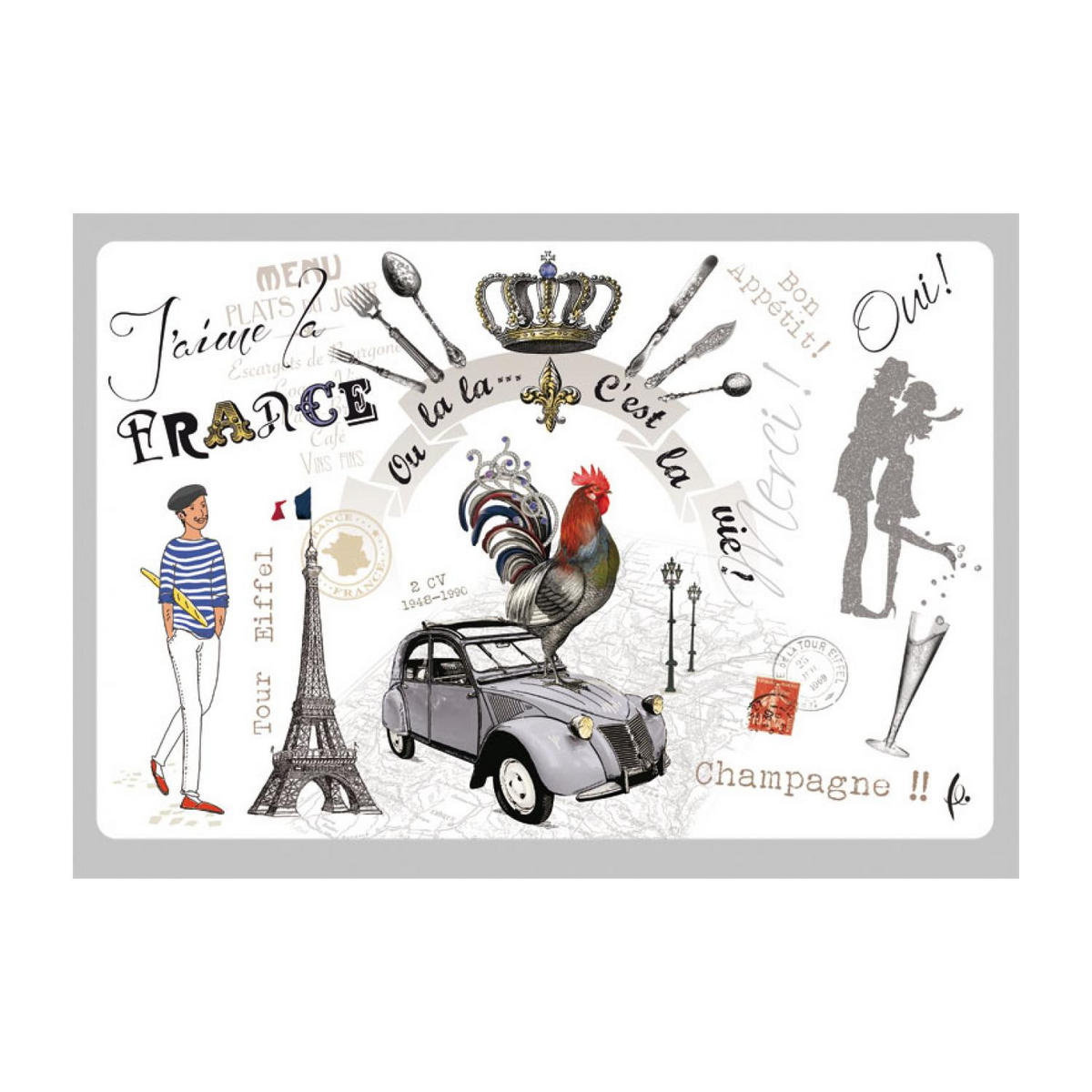 TISCHSET France Panorama passend 30 x 45 cm - Multicolor, Textil (45/30cm) - Winkler