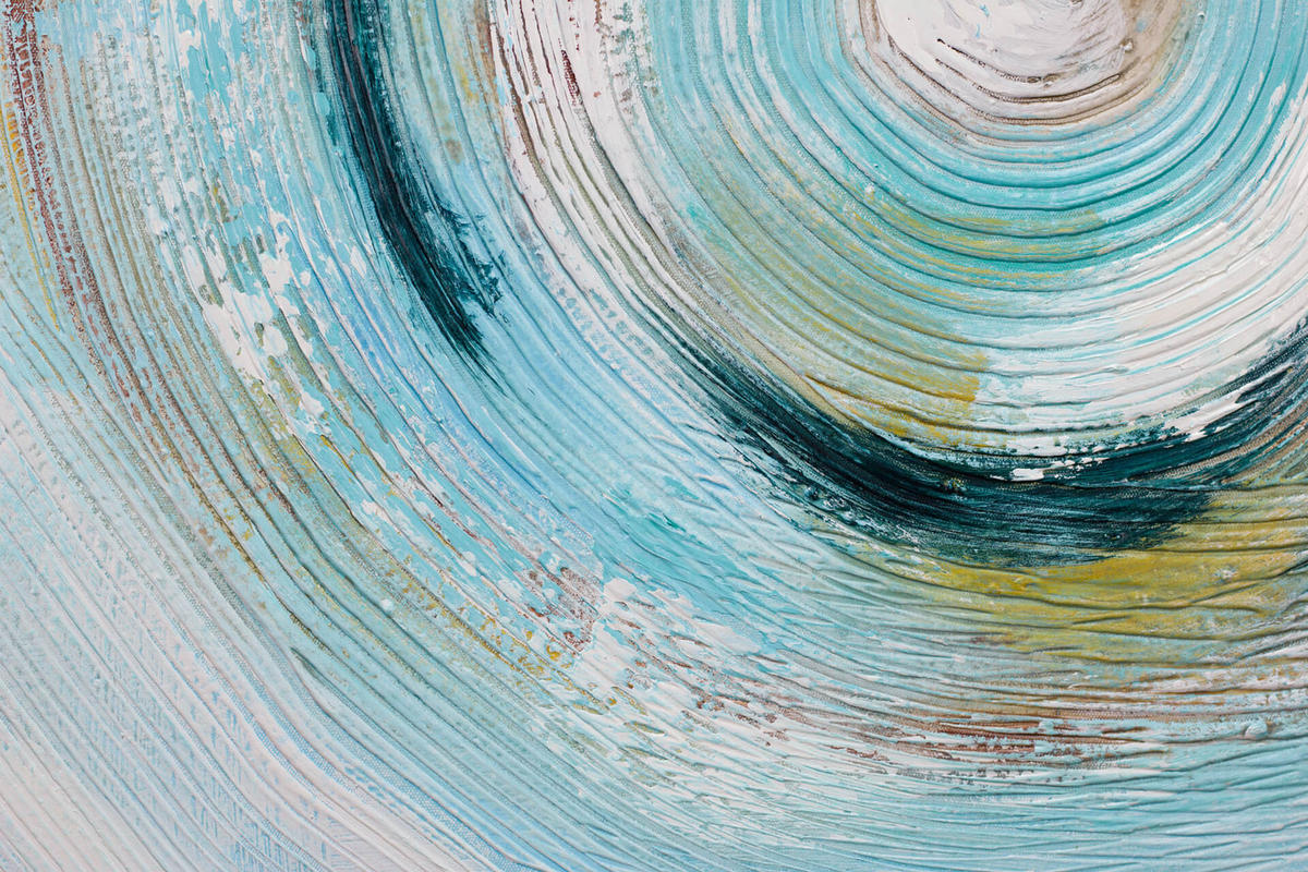 ACRYLBILD HANDGEMALT 80/80 cm - Blau/Weiß, Holz/Textil (80/80cm) - KUNSTLOFT