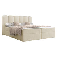 BOXBETT Softi 1 Boucle - H3 - Schwarz/Naturfarben, Holz/Holzwerkstoff (180/200cm) - MIRJAN24