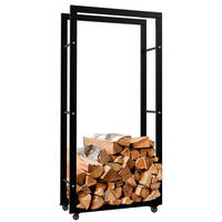 KAMINHOLZREGAL 60/25/125 cm Metall schwarz - Schwarz, Metall (60/125/25cm) - CLP