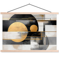 POSTER Abstrakt - Gold - Silber - Formen - Ästhetisch - Modern 120x80 cm - Goldfarben, Textil (120/80/0.15cm) - MuchoWow