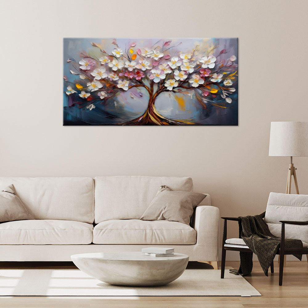 LEINWANDBILD Bunte Abstraktion eines Lebensbaums 100x50cm - Multicolor, Textil (100/50cm) - Feeby